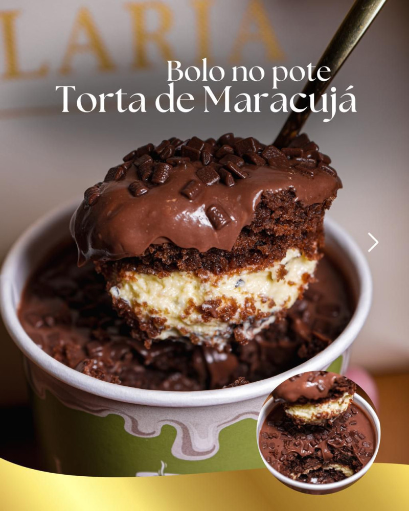 Na compra de um bolo de pote, ganhe outro de igual ou menor valor