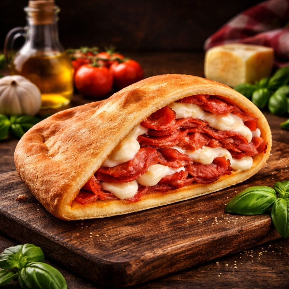 Na compra de um calzone, ganhe outro de igual ou menor valor